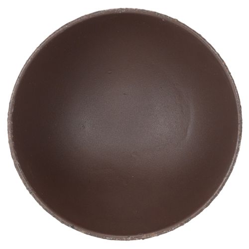 Round Plant Bowl with Pedestal, 18 cm Diameter, Brown and Anthracite, Metal | Floristik24.co.uk