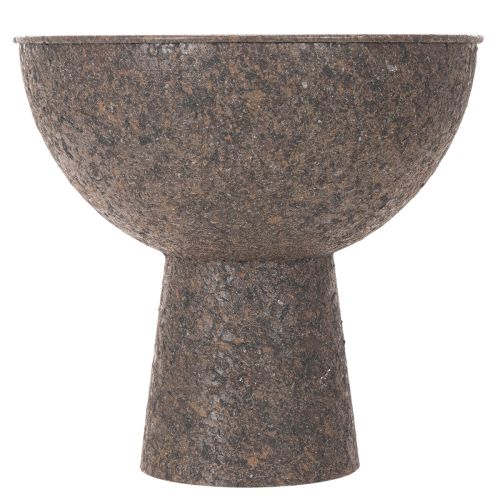 Round Metal Plant Bowl with Stand, 25 cm, Brown, Indoor Decorative Planter | Floristik24.co.uk