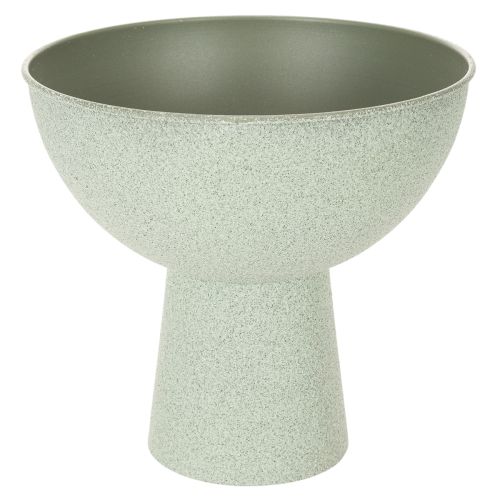 Metal Plant Bowl with Stand, 25cm, Green Granite Look