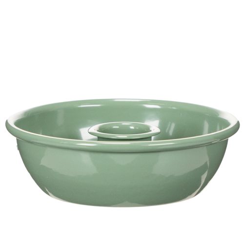 Taper Candle Holders Set of 2 Green Metal 10cm for Arrangements and Decorations | Floristik24.co.uk