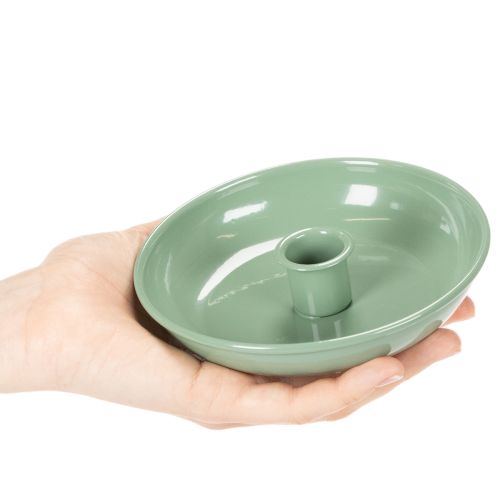 **Green Metal Candle Holder for Taper Candles 13cm**

```html
<h2>Chic Green Metal Candle Holder for Stylish Home Decorating</h2>

<p>
Elevate your home décor with this green metal candle holder, designed for taper candles. Its simple, circular shape and  | Floristik24.co.uk