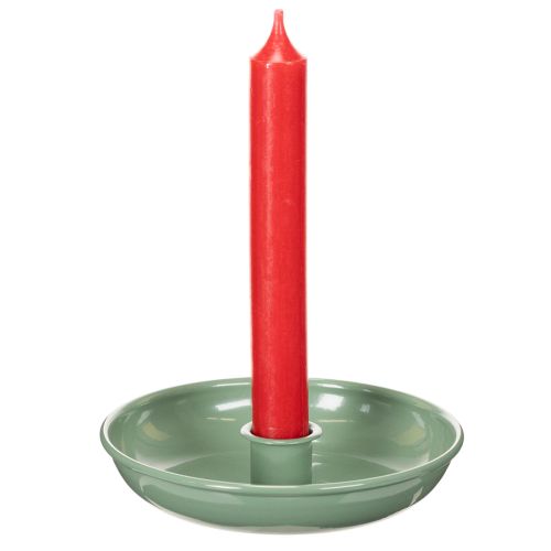 **Green Metal Candle Holder for Taper Candles 13cm**

```html
<h2>Chic Green Metal Candle Holder for Stylish Home Decorating</h2>

<p>
Elevate your home décor with this green metal candle holder, designed for taper candles. Its simple, circular shape and  | Floristik24.co.uk