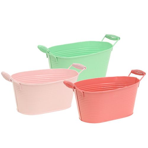 Floristik24 Bowl oval 19.5cm x 12cm H9.5cm pastel mix 3pcs