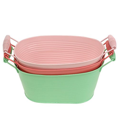 Floristik24 Bowl oval 19.5cm x 12cm H9.5cm pastel mix 3pcs