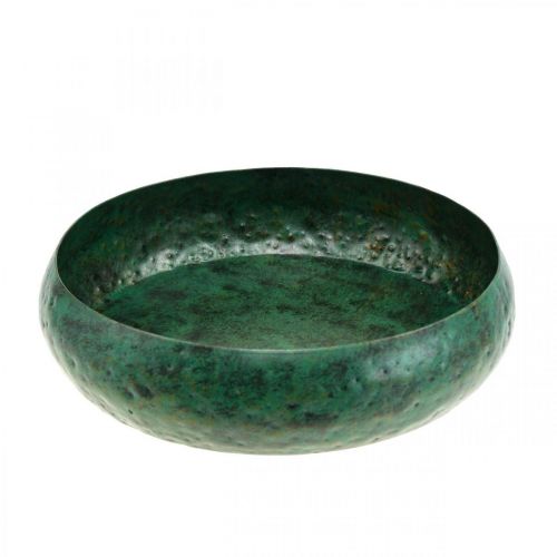 Floristik24 Decorative bowl green antique Decorative bowl metal Ø25.5cm H6cm