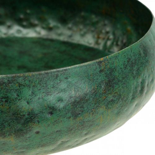 Product Decorative bowl green antique Decorative bowl metal Ø25.5cm H6cm