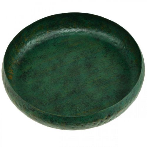 Floristik24 Decorative bowl green antique Decorative bowl metal Ø32cm H7cm