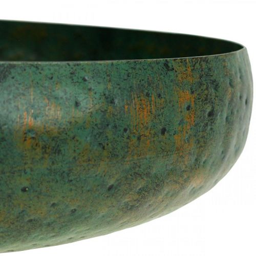Floristik24 Large decorative bowl green antique bowl metal Ø38cm H7cm