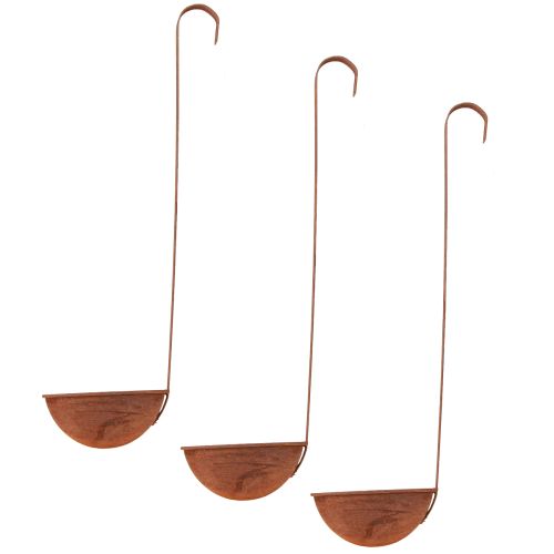 Floristik24 Bowl for planting decorative ladle rust Ø12cm 3pcs