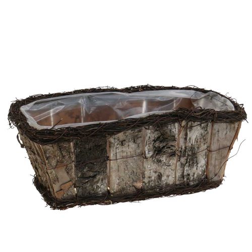 Floristik24 Plant bowl rectangular birch bark vines 36x18x14cm