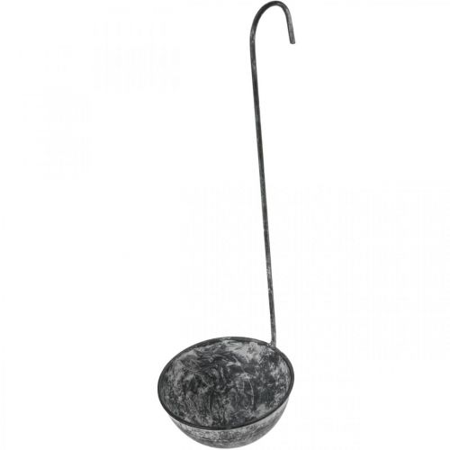 Decorative Trowel Metal Decorative Bowl for Hanging Gray Ø13cm