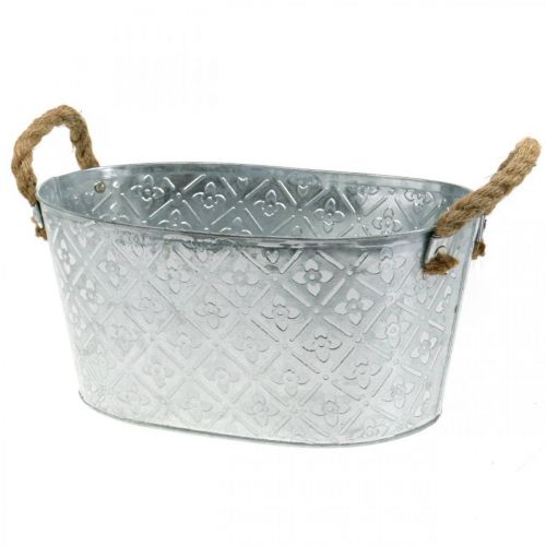Floristik24 Planter with handles, metal bowl, flower tray L31cm