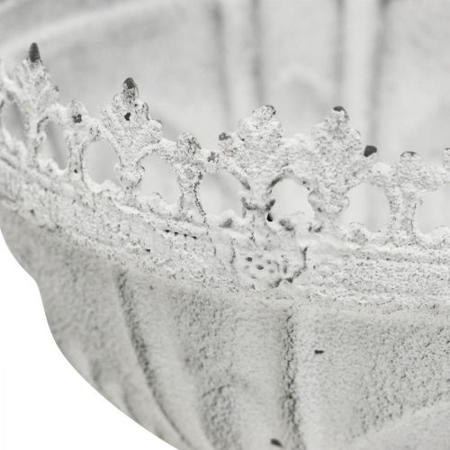 Cup bowl metal white decorative bowl antique look Ø15.5cm