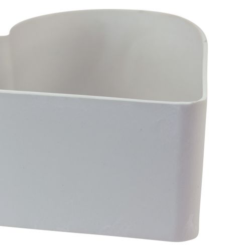 Product Bowl heart plastic decorative bowl white grey 24/21cm set of 2