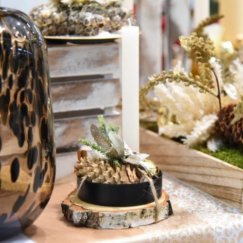 Floristik24 Decorative bowl with candle holder black metal Ø10.5cm 4pcs