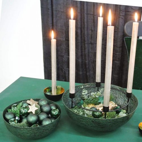 Floristik24 Decorative bowl vintage green metal planter bowl Ø31cm