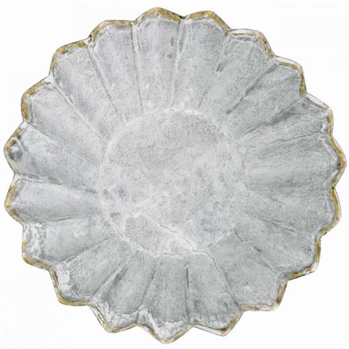 Floristik24 Decorative baking mold made of metal, metal decoration for planting, cake molds with gold rim Ø13cm H3.5cm