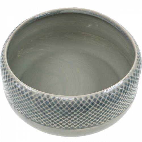 Floristik24 Ceramic vessel, bowl with basket pattern, plant bowl round Ø18cm
