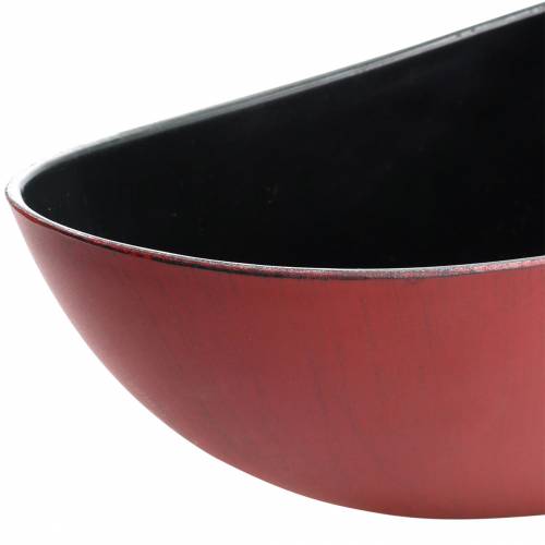 Product Decorative bowl oval red, black 38.5cm x 12.5cm H10cm