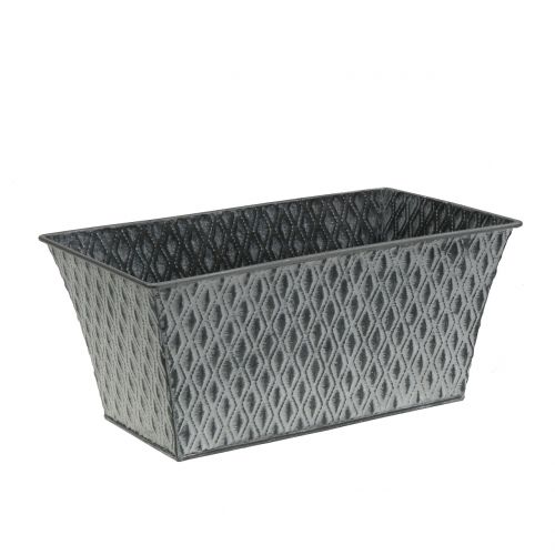 Floristik24 Zinc Flower Pot with Diamond Pattern 22cm×12cm