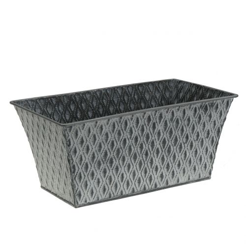 Zinc Flower Pot with Diamond Pattern 26cm×15.5cm