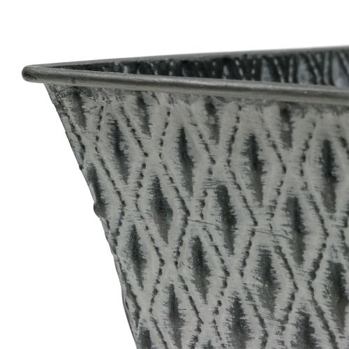 Product Zinc Flower Pot with Diamond Pattern 26cm×15.5cm
