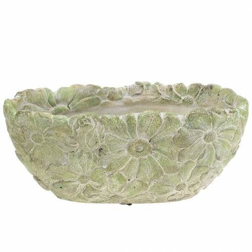 Floristik24 Plant bowl oval green 22×11.5cm H10cm