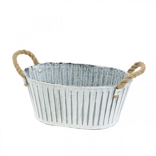 Floristik24 Planter with handles, metal flower bowl, decorative bowl for planting L28cm