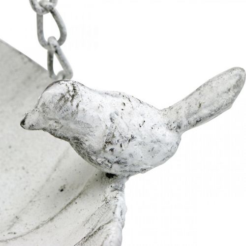 Product Decorative bowl for hanging flower basket metal white L62cm Ø31cm