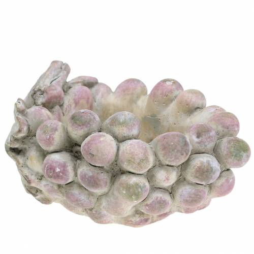 Floristik24 Decorative bowl grapes gray purple cream 19×14cm H9.5cm