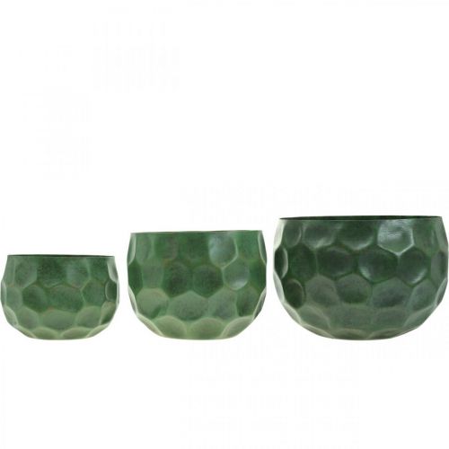 Product Decorative bowl metal green vintage planter Ø25 / 20.5 / 16.5cm set of 3