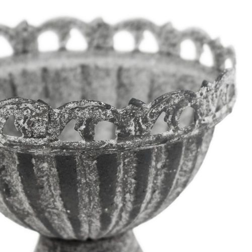 Floristik24 Bowl with foot Ø11cm H11cm Gray