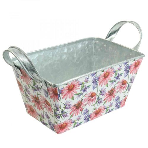 Floristik24 Jardiniere spring flower box metal decoration 20×12.5×10cm