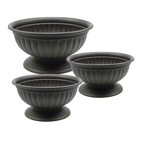 Floristik24 Bowl with foot anthracite, 1pc