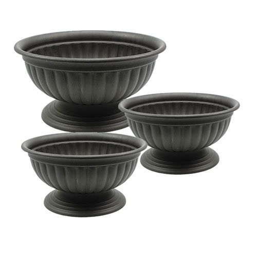 Bowl with foot anthracite, 1 pc