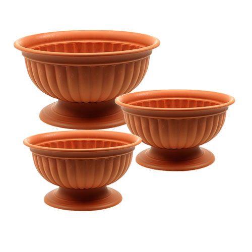 Bowl with foot terracotta Ø26cm - 35cm, 1 pc