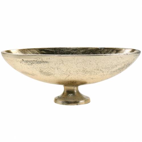 Floristik24 Bowl oval with foot Golden 20.5×8cm