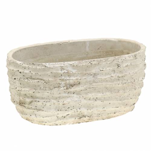 Floristik24 Plant pot oval white antique 27cm x 16cm H13cm