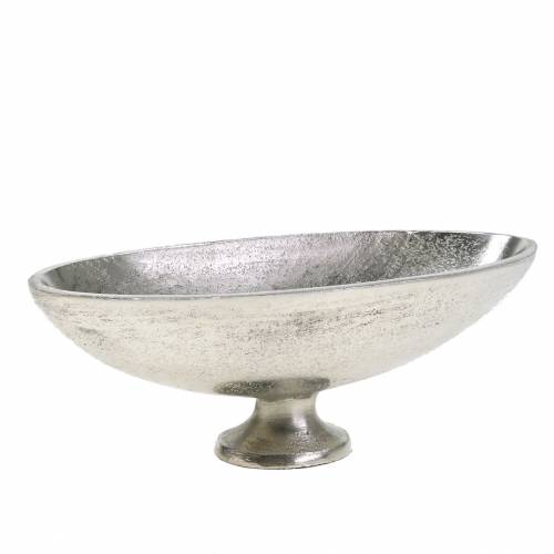 Floristik24 Oval bowl with silver metal base 20.5cm H7cm