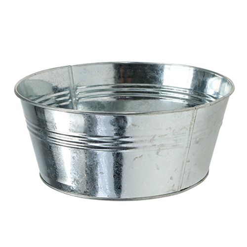 Floristik24 Metal bowl round shiny silver Ø22cm H9.5cm 6pcs