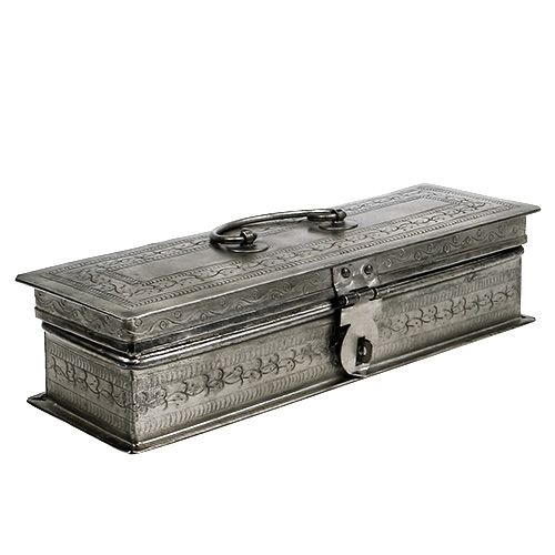 Floristik24 Casket silver square 24cm x 8cm H6cm