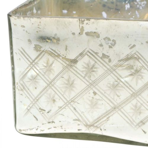Floristik24 Glass jar with lid shabby glass decoration champagne 14×14×14.5cm