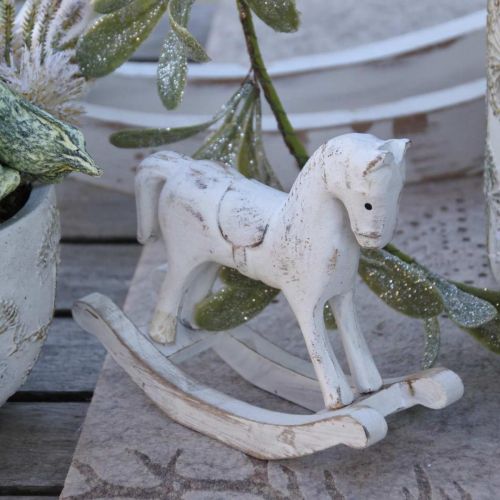 Floristik24 Decorative rocking horse Christmas white brown 26x6x23cm