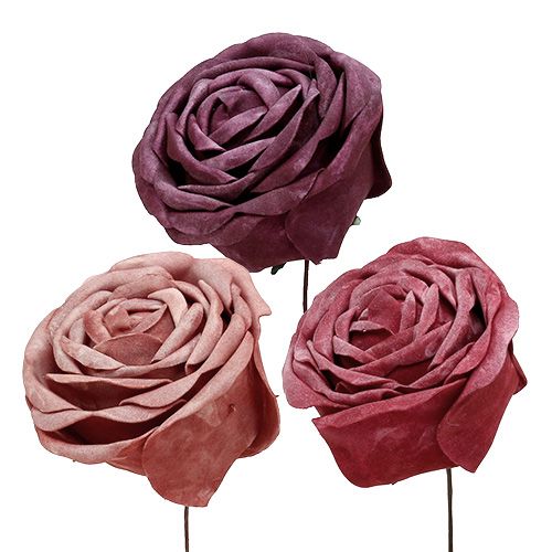 Floristik24 Foam rose mix Ø10cm 6pcs