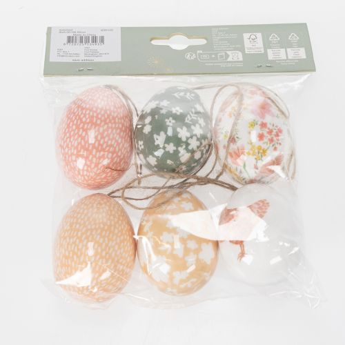 Product Easter egg ornaments as decorative ideas. Charming Easter decoration accessories, 6cm, 6 pieces.
