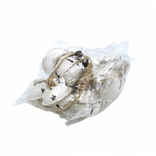 Product Bells with a star on the ribbon for hanging White L30cm 2pcs