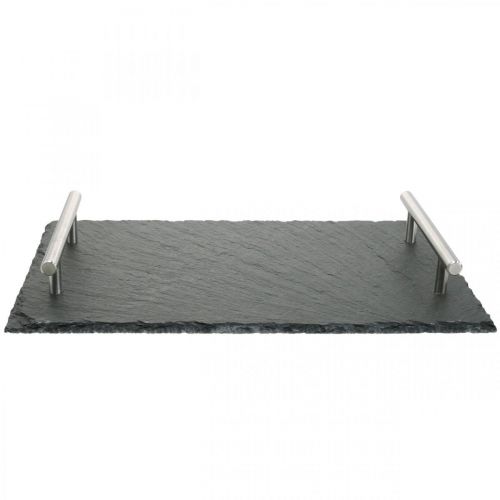 Floristik24 Slate platter with handles, decorative tray, serving plate 30x20cm