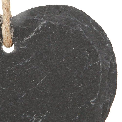 Product Slate board small heart for hanging black 7.5cm 6pcs