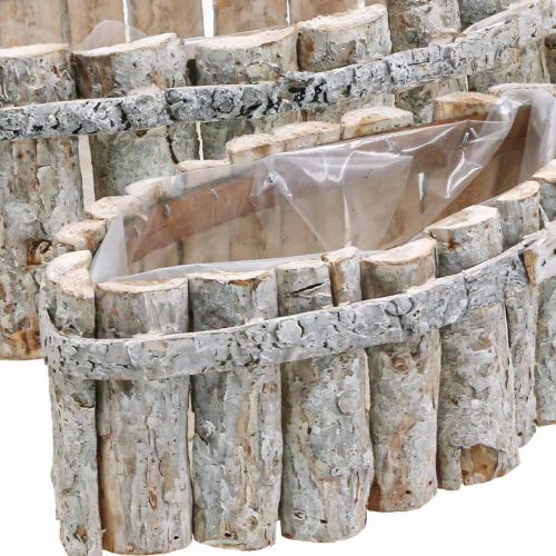 Floristik24 Plant bowl, wooden plant box, jardiniere L37.5/28cm H10/9cm set of 2