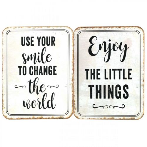 Vintage wooden sign saying decorative signs sorted 20×15cm 2pcs